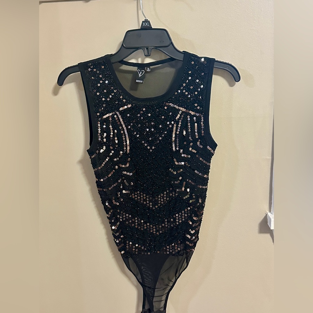 Windsor Black Sequin Bodysuit